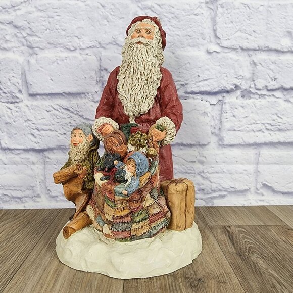 June McKenna Vintage 1987‎ Santa & Elf Christmas Eve Limited Edition Signed - Picture 1 of 11